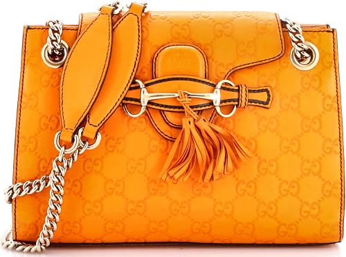 Pre-Loved Emily Chain Flap Shoulder Bag Small, Orange