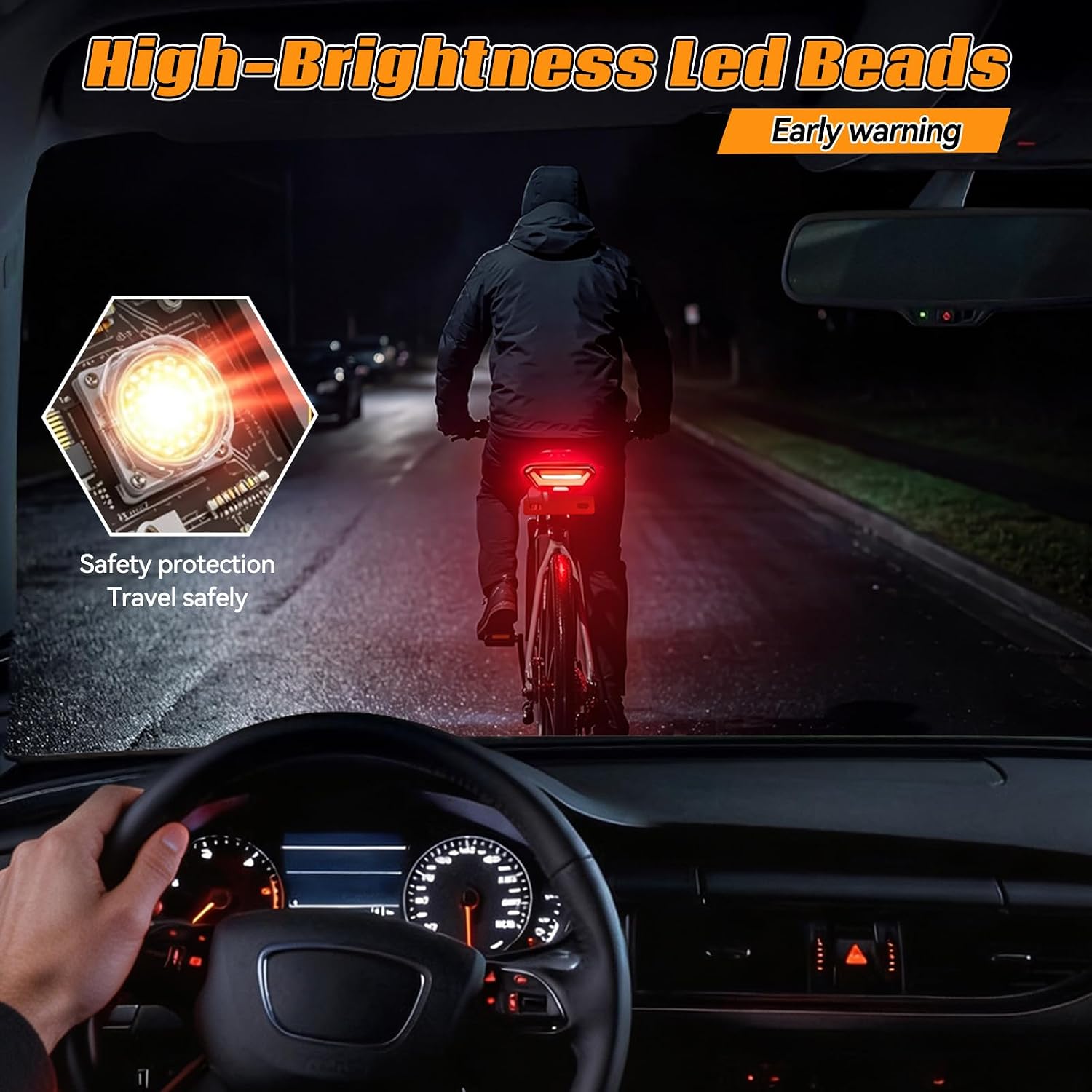 Electric Bicycle Tail Light,High Brightness Night Riding Tailight Equipment image 4
