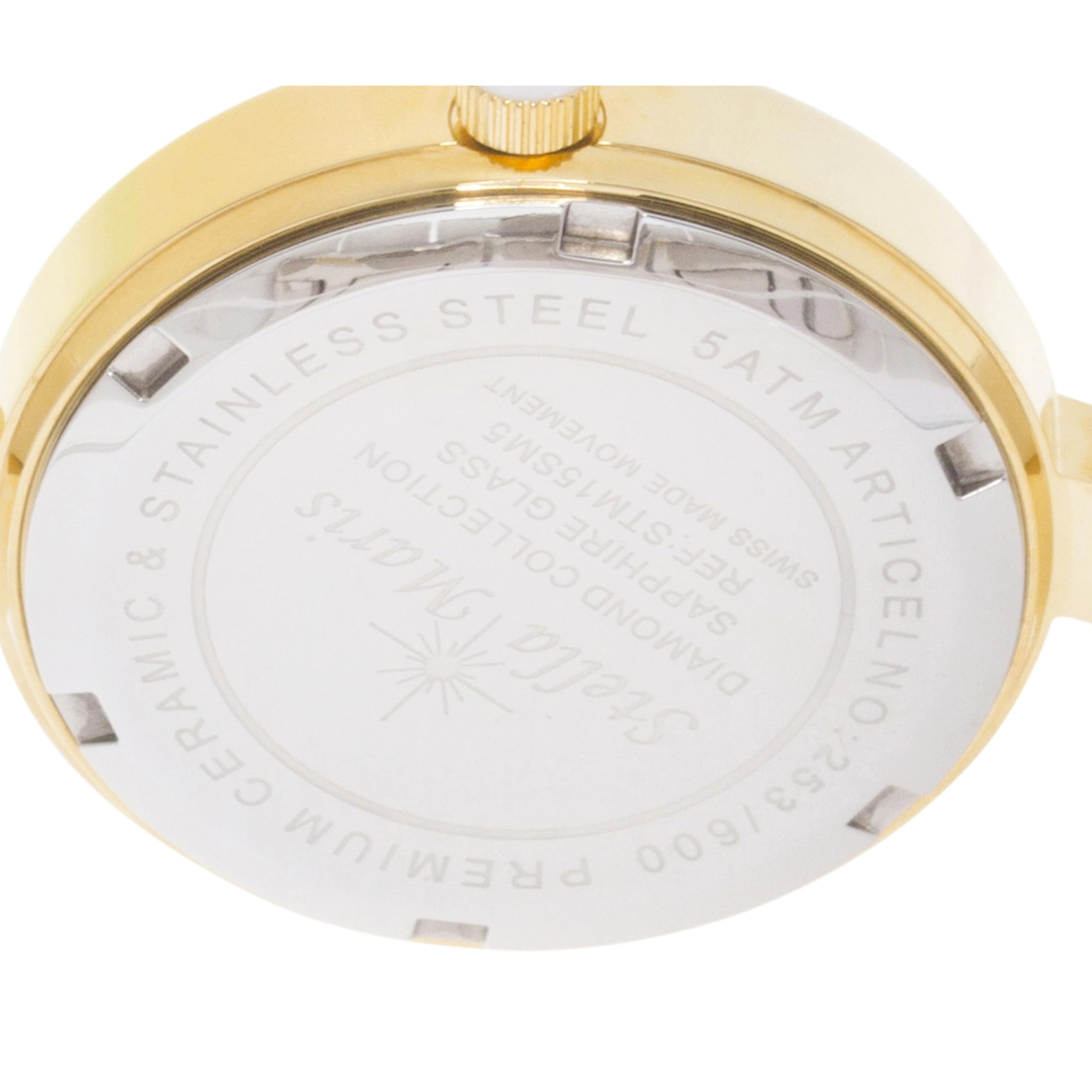 Stella Maris Damen Armbanduhr - Analog Quarz - Premium Keramik Armband - Perlmutt Zifferblatt - Diamanten und Swarovski Elemente - STM15SM5