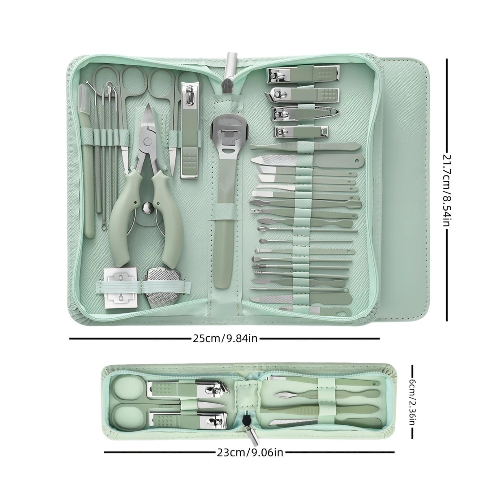 Juego de herramientas manicura multifuncionales acero inoxidable 35 piezas
