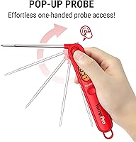 Vista 3 de ThermoPro TP03B Termómetro digital de carne para cocinar, termómetro de lectura instantánea con luz de fondo, termómetro de cocina para barbacoa
