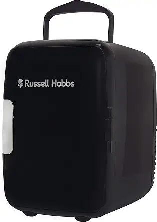 Russell Hobbs Mini Cooler RH4CLR1001B, 4 L/6 Can, Portable Mini Cooler and Warmer for Drinks, Cosmetics, Makeup, Skincare, AC/DC Power, Retro Style, Black, Bedroom, Home, Caravan, Car - View 2