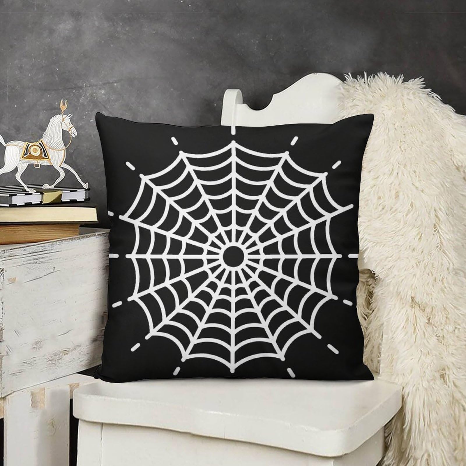 FodPand Boho Farmhouse Spider Web Pillow Covers with Hidden Zipper 24x24 Soft Plush Cushion Cover Decorative Throw Pillow Cases for Couch Bed Sofa Living Room Indoor Outdoor Home Decor
