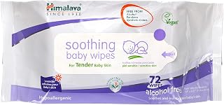 Himalaya Soothing Baby Calming Wipes for Soft, Clean, and Sensitive Skin, 72 wipes