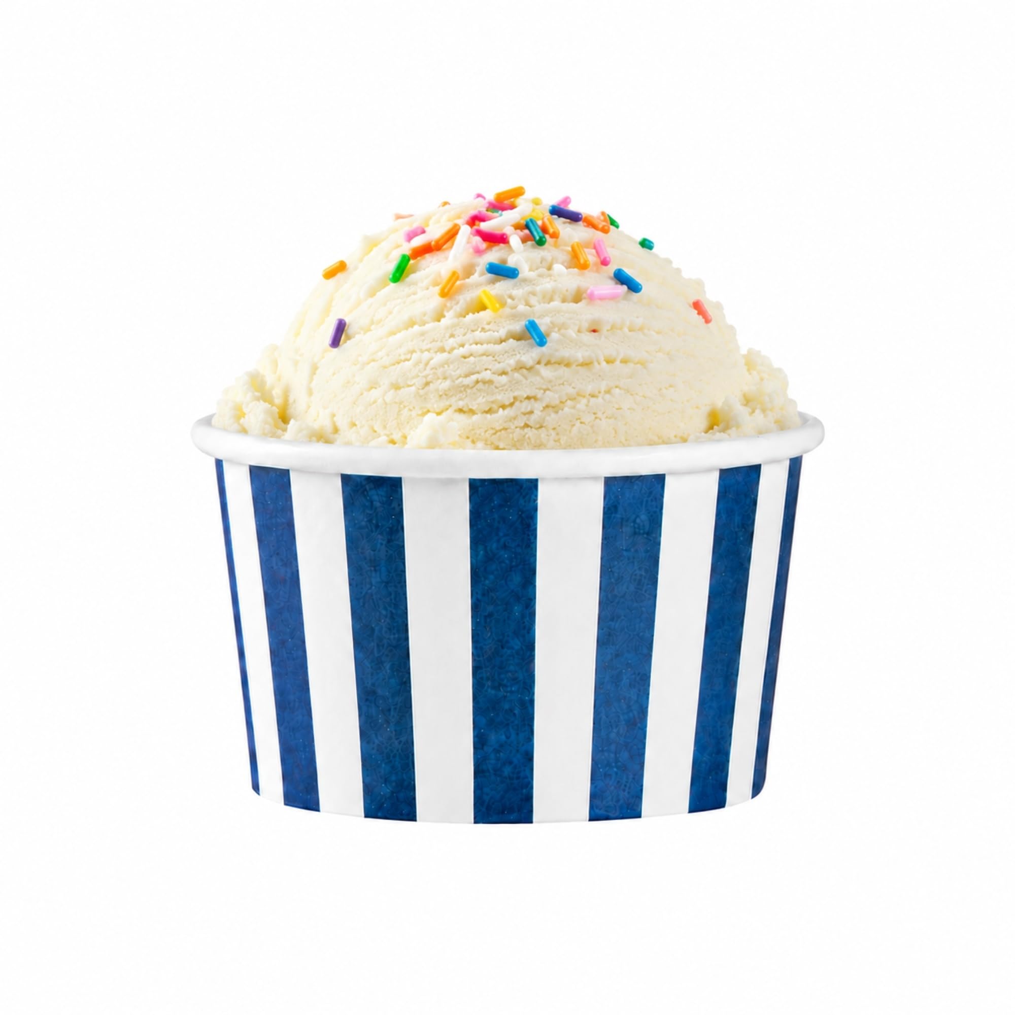 Restaurantware 4 oz Round Blue And White Stripe Paper To Go Cup, 50 Pack