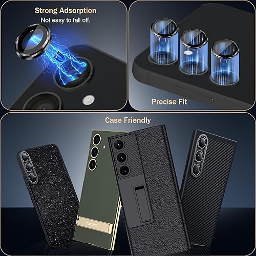 Miniatura 5 de bersem Paquete de 2 protectores de lente de cámara para Samsung Galaxy S24 Plus kit EZ de alineación automática mejora de la transparencia AR vidrio