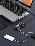 Hub USB 7 Ports, Diviseur USB LED RGB pour Ordinateur Portable Gaming | Hub USB 3.0 avec Interrupteurs LED Individuels pour Mac, PC, Bureau, Clé USB, HDD Mobile