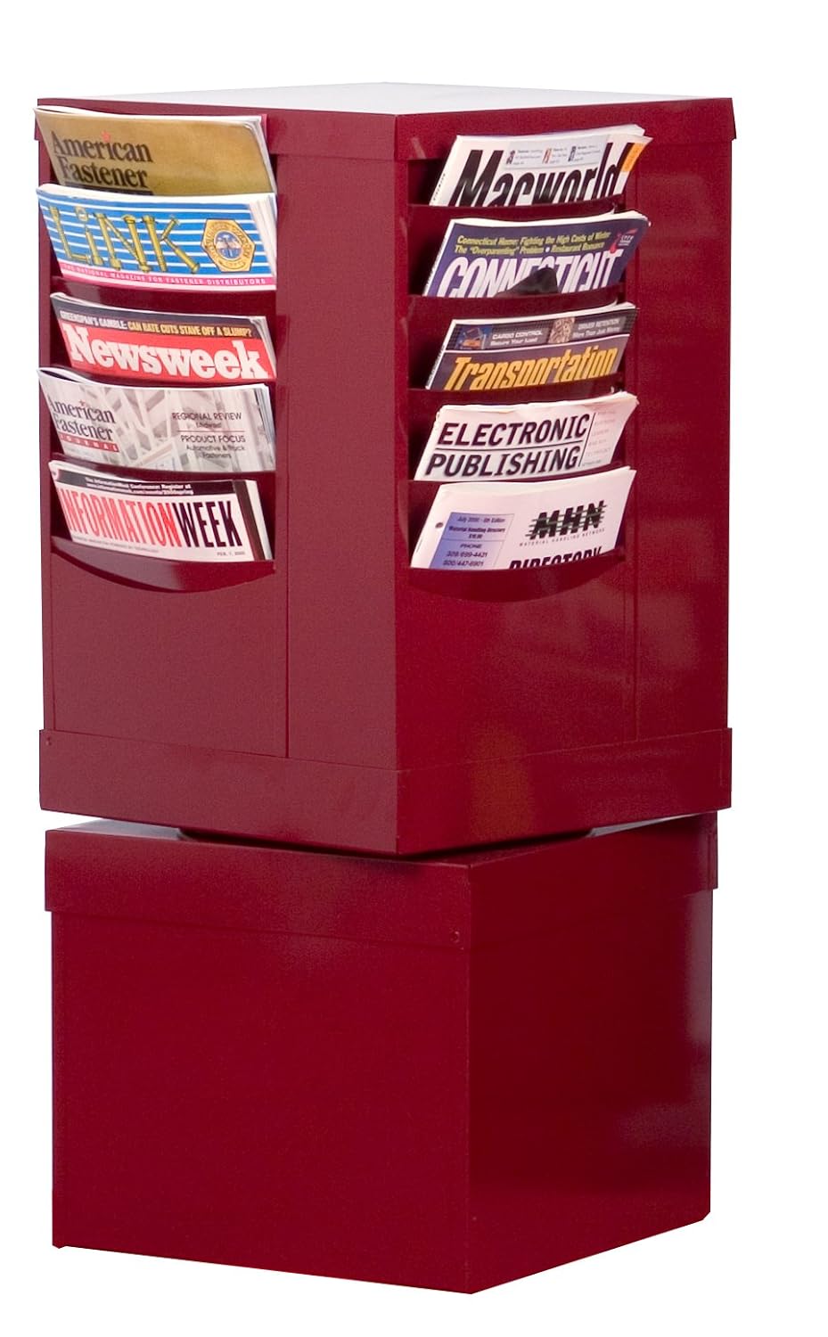 Durham 40955 Burgundy Cold Rolled Steel 20 Pocket Rotary Literature