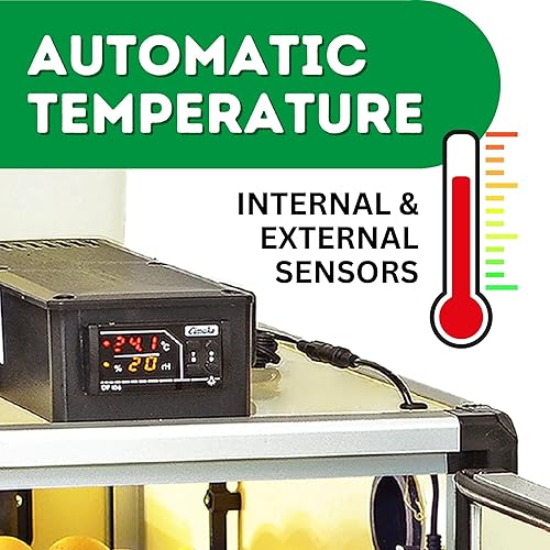 Vista 9 de Incubadoras para incubar huevos - Incubadora de 180 huevos con girador automático y gabinete de control digital de humedad, incubadora grande
