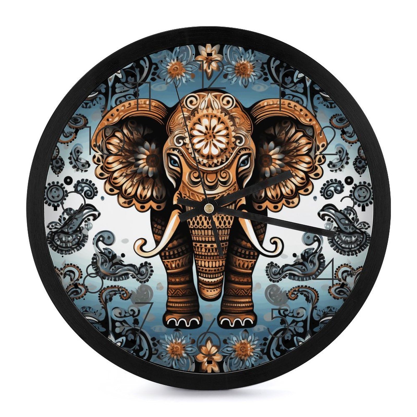 Horloge murale éléphant décorative pour salon et cuisine moderne