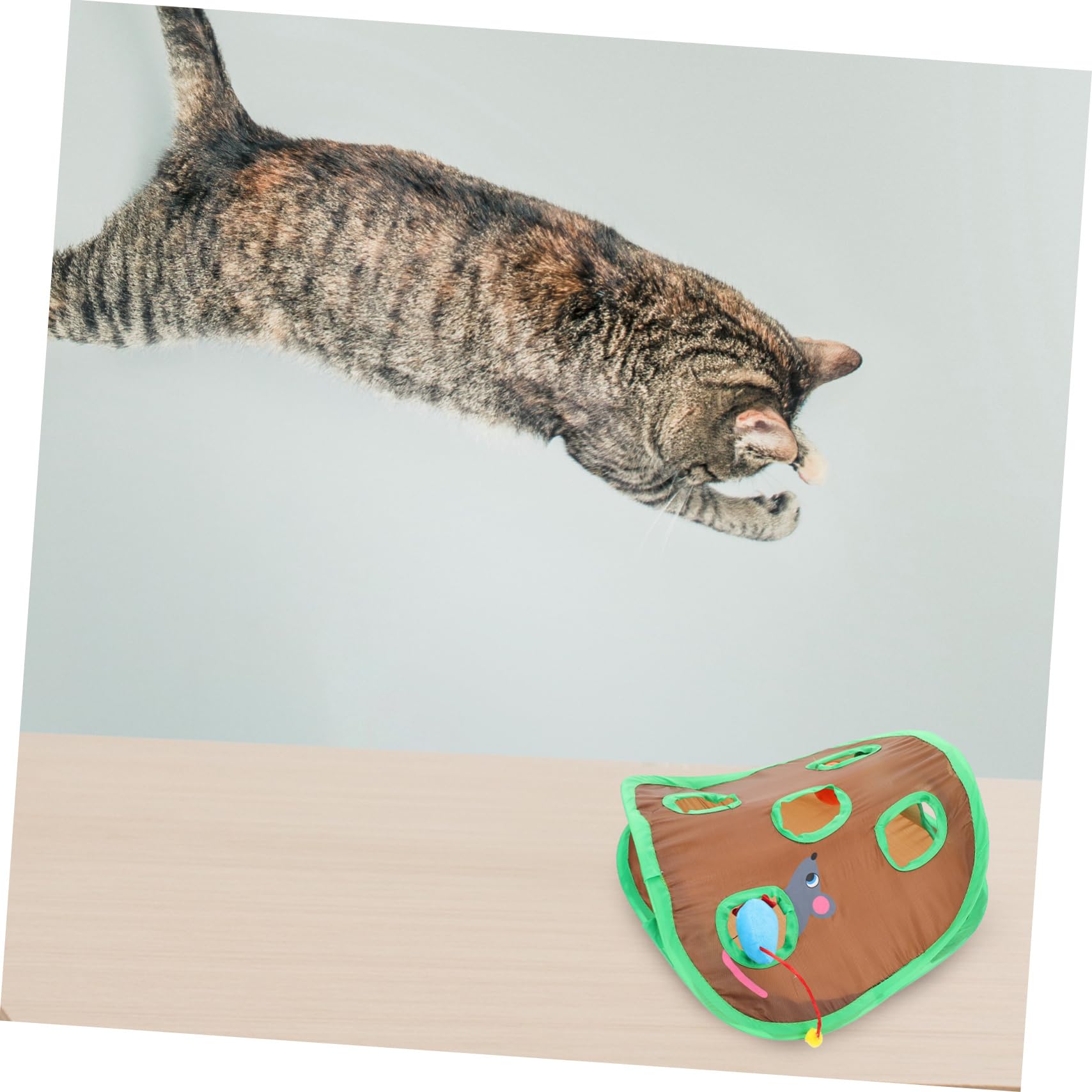 DOITOOL 5ensembles Tunnel De Jeu Interactif pour Chat avec Design Souris Jouet Exploration pour Chaton Et Chat pour Divertissement