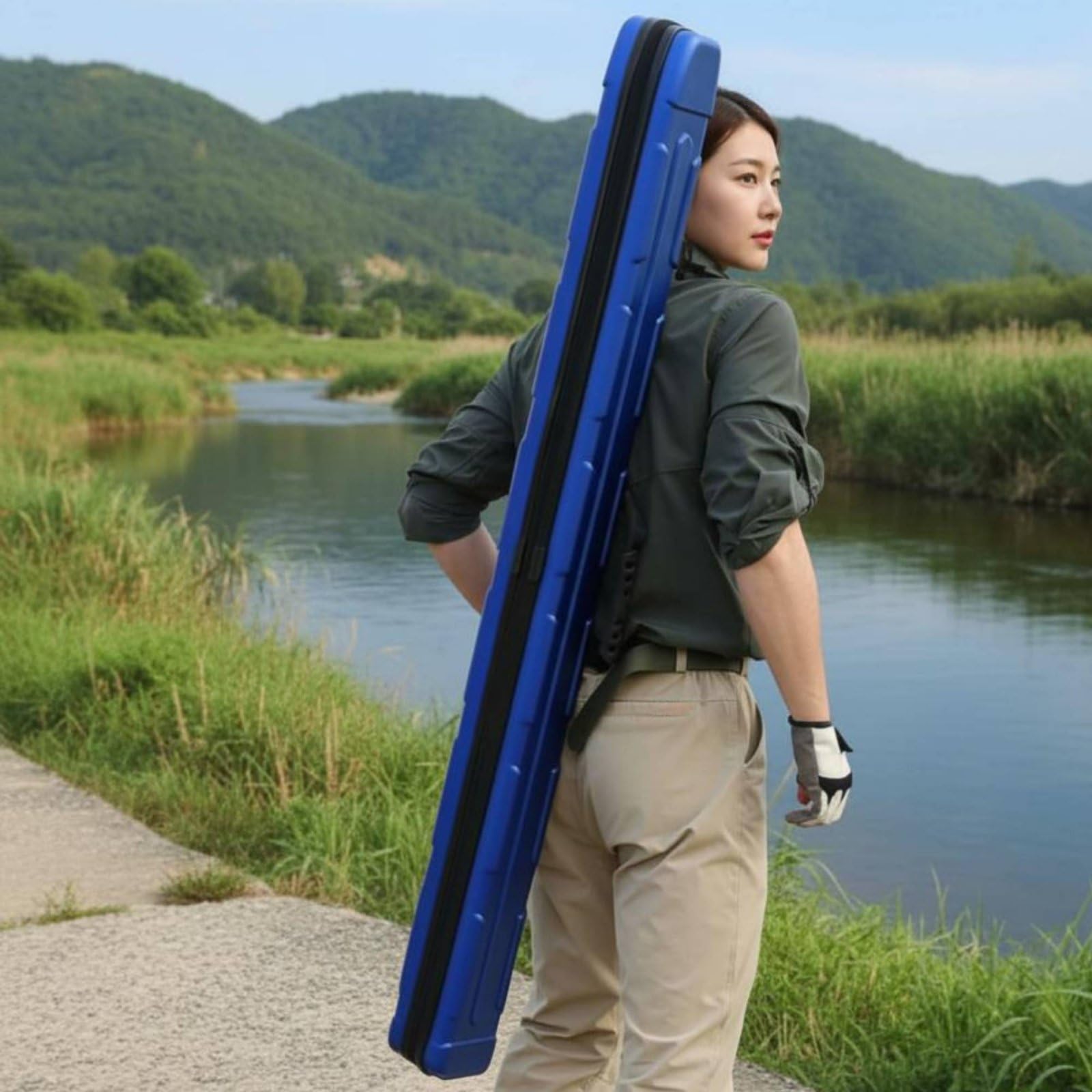 Porta Canne Rigido Resistente Agli Urti Borsa Porta Canne da Pesca Anti-Graffio