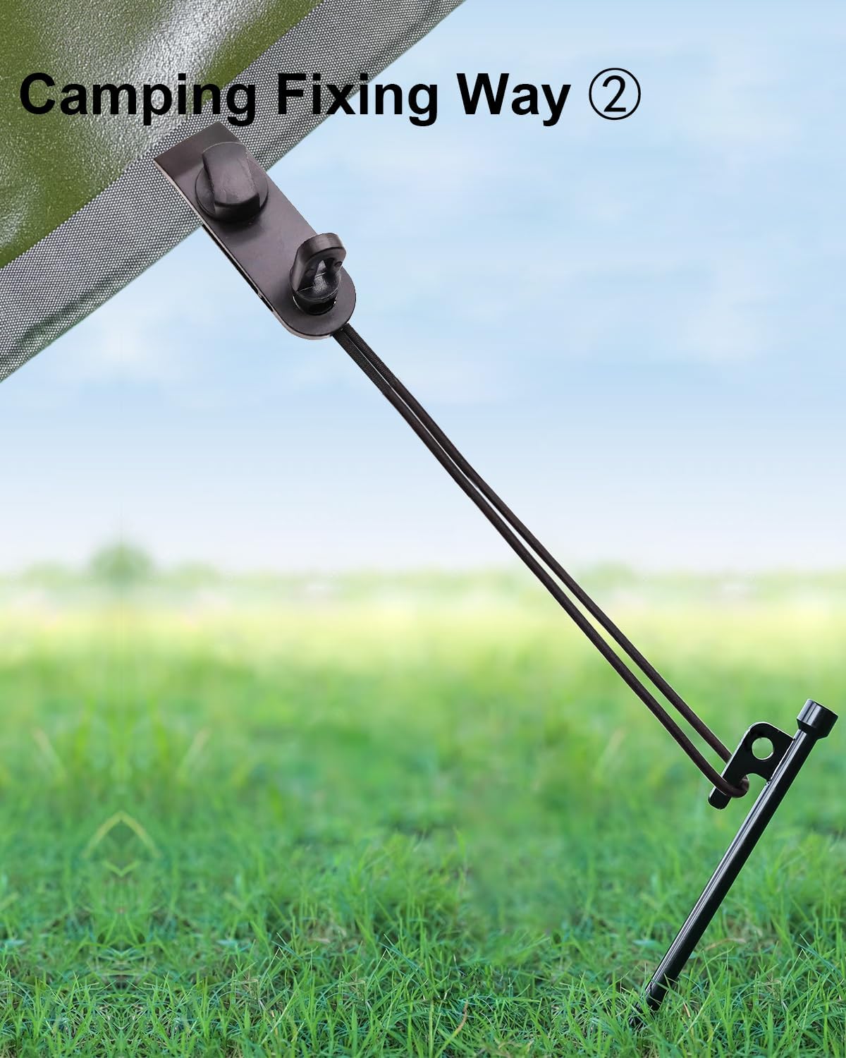 Tarp Clips Heavy Duty Lock Grip - 20 Pack Bungee Cords with Clips Tarps Clamps, Fasteners Clips Holder, Small Bungee Cords with Hooks 10 Inch, Tarp Tie Downs (Black)