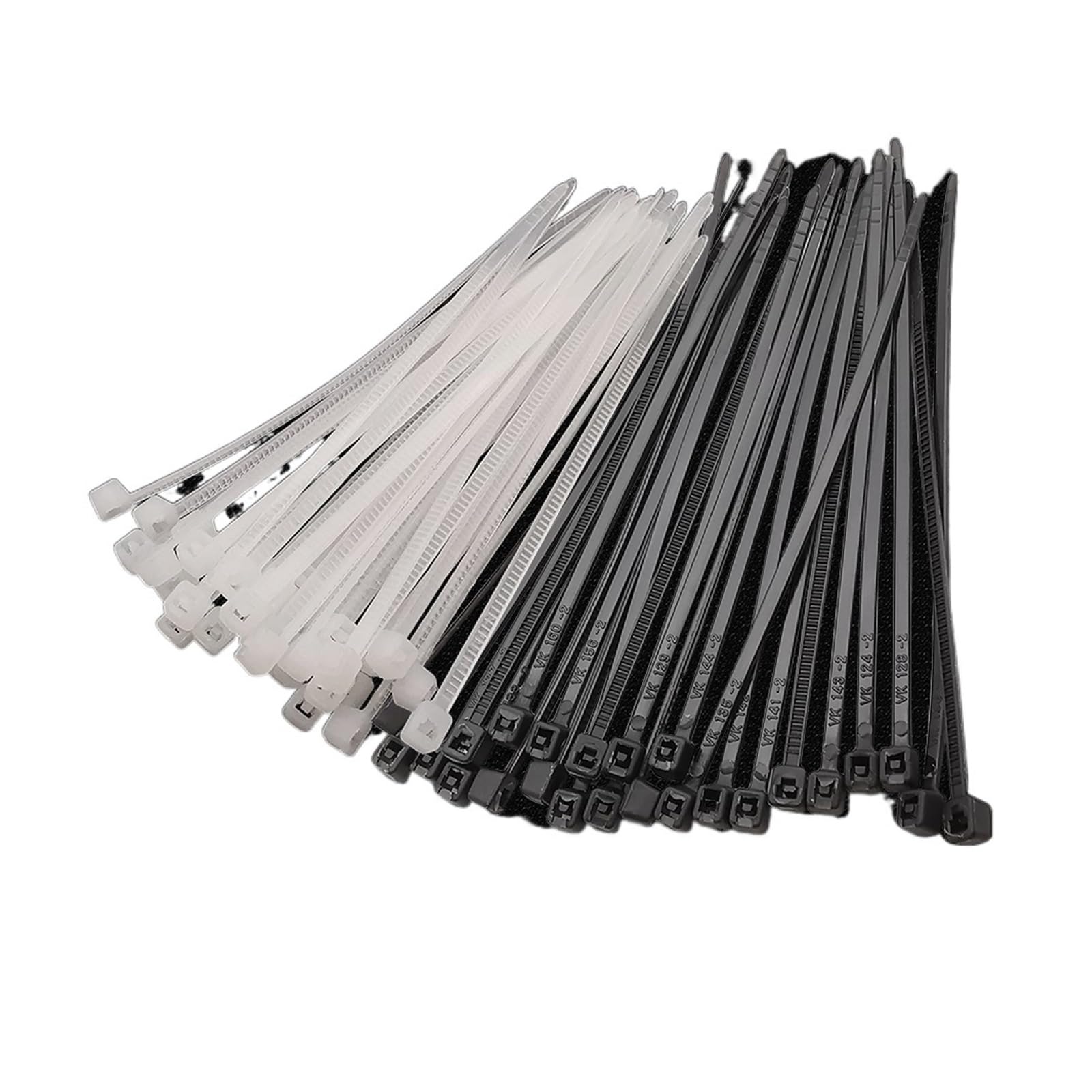 Nylon Cable Tie Buckle， Self-Locking Nylon Cable Ties, 100 Pcs, White, Black, Multiple Sizes(Black,4x150 Width 2.5mm)