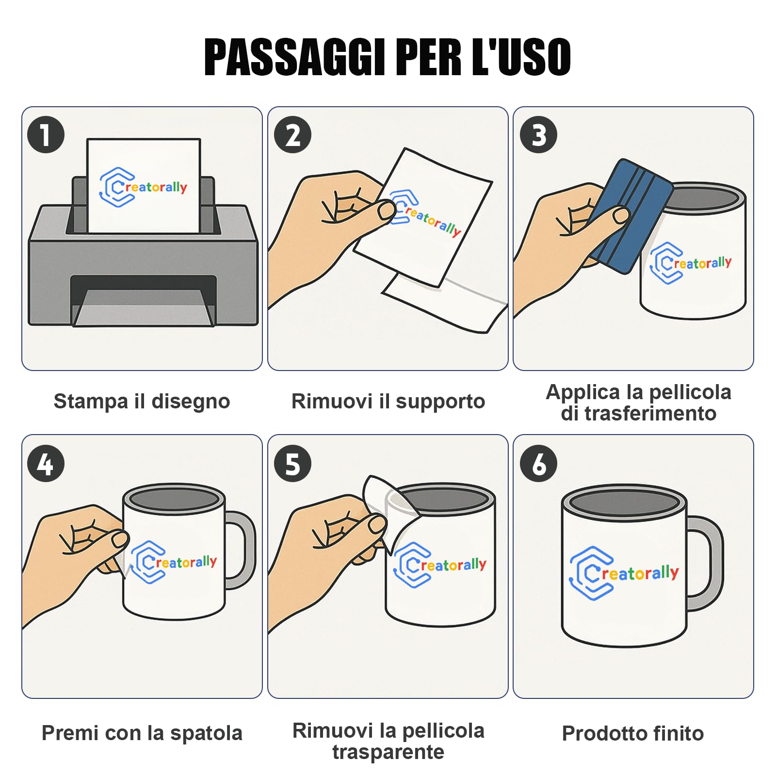 Adesivi Trasferibili UV DTF per Tazze, Pellicola Transfer AB per Stampante a Getto D'Inchiostro UV 30cm x 100m, Stampa Diretta su Adesivo per Metallo Color Crema (Base Trasparente)