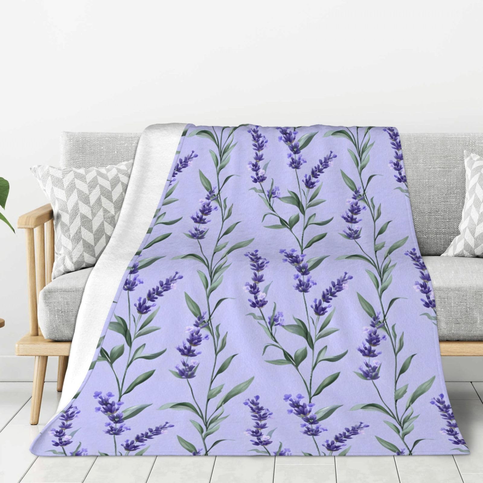 Couverture douce pour canapé et lit flanelle lavande 127x152