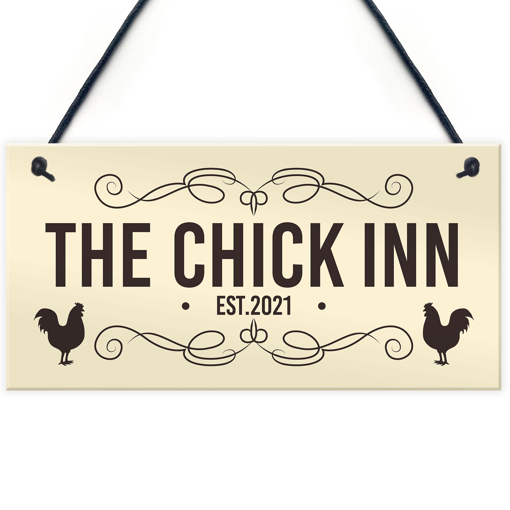 The Chick Inn Sign Personalised Chicken Sign Outdoor Garden Shed Sign Hen Gift