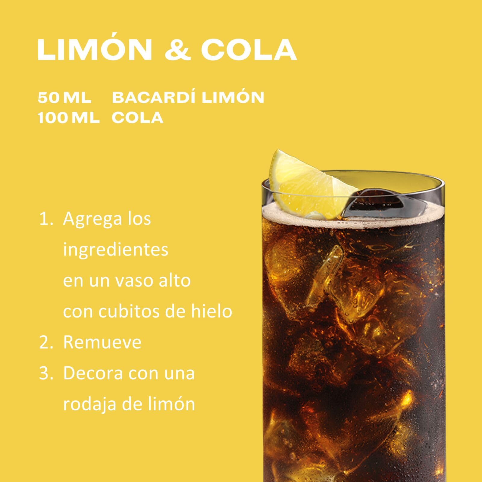 BACARDÍ Limón Ron Blanco Mezclado 27% 1 L