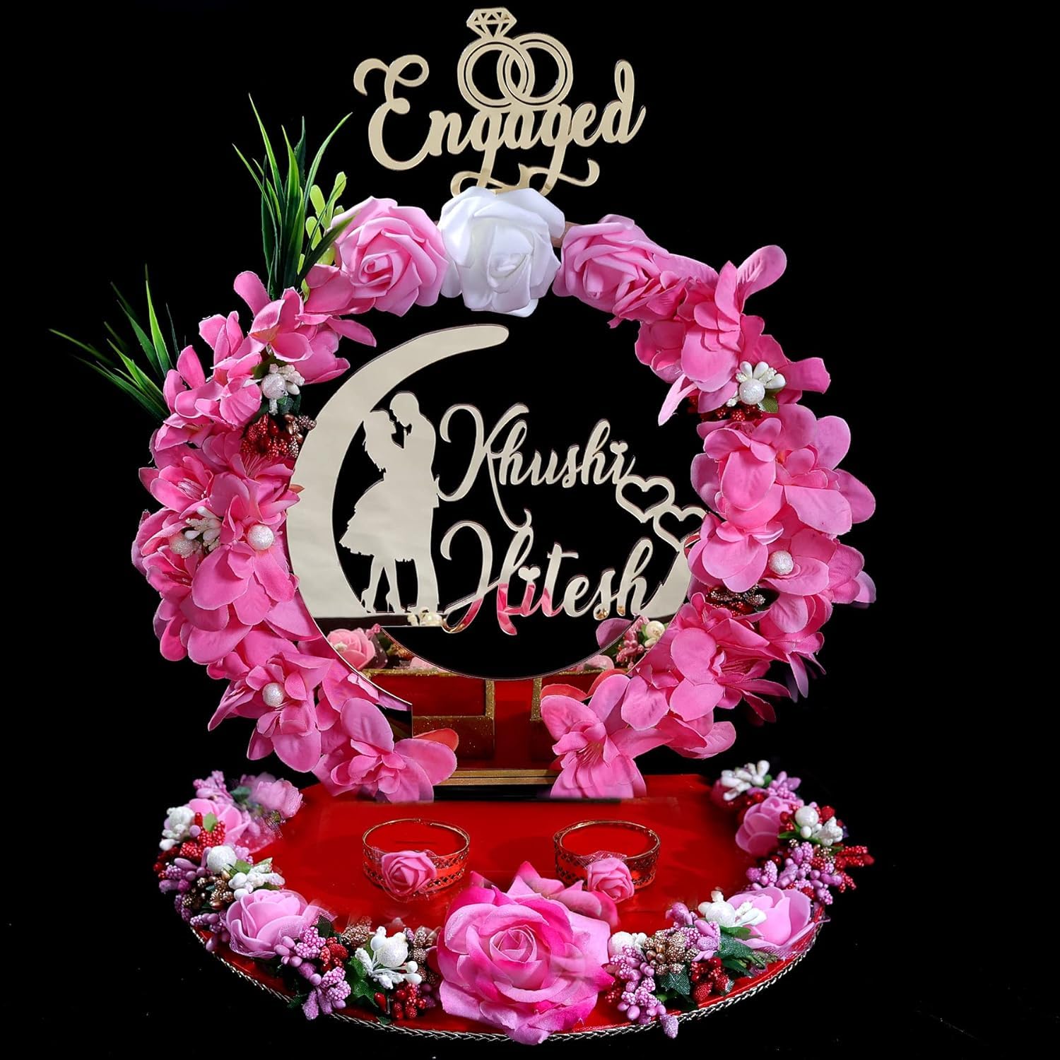 See full amazon price history chart for THE BRIDE MADE Engagement Ring Platter 2 Holder Box Tray, Acrylic Customized Bride Groom Name 1 Hoop Flowers Decorative Wedding Ceremony Gift Thali Wood(10X10X10 Inch) Pink THE BRIDE MADE Engagement Ring Platter 2 Holder Box Tray, Acrylic Customized Bride Groom Name 1 Hoop Flowers Decorative Wedding Ceremony Gift Thali Wood(10X10X10 Inch) Pink (B0B1CLM5VQ) Amazon Price History, Amazon Price Tracker