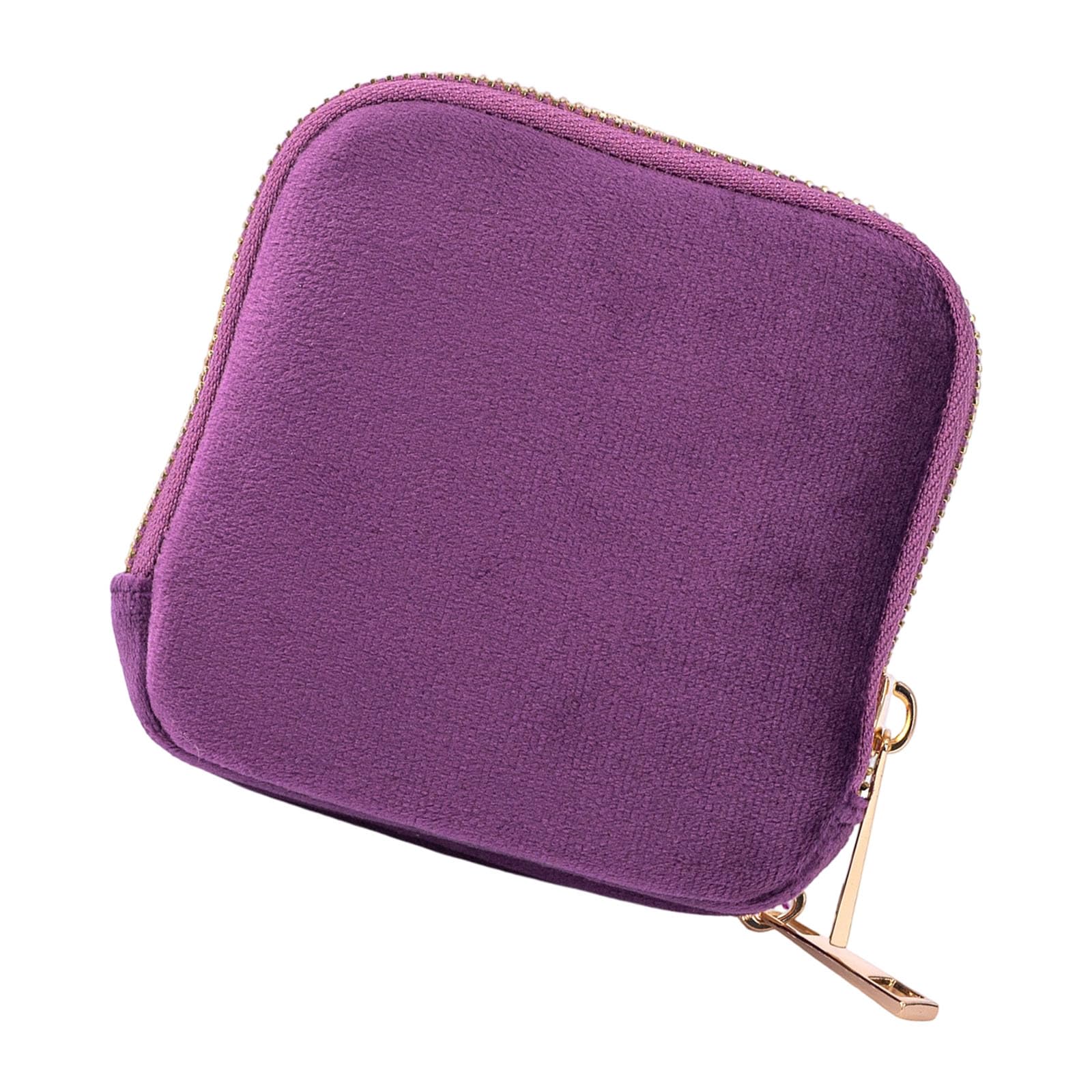 Qusinfc Velvety Jewelry Case Secure Zippered Design Earrings Holder Bag Protects Valuables During Trips Protector