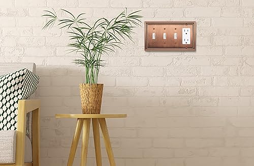 Vista 496 de Henne Bery Sunken Pearls - placa decorativa de pared para interruptor (Palanca simple, 2 unidades, níquel satinado)