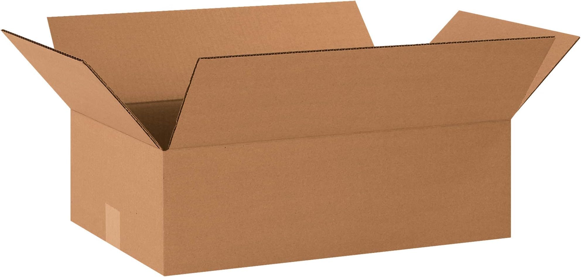 - BOX USA Shipping Boxes Flat 20"L x 12"W x 6"H 25-Pack - Corrugated Cardboard Box for Moving, Mailing, Packing, Packaging and Storage