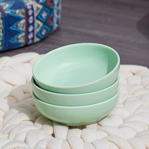 Miniatura 2 de Howise - Juego de cuencos de cerámica para gatos de 5.3 pulgadas, cuenco de comida poco profundo para mascotas pequeñas, plato para comida y agua,