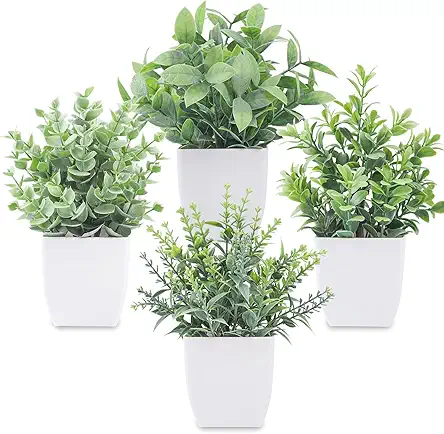 Der Rose 4 Packs Fake Plants Mini Artificial...