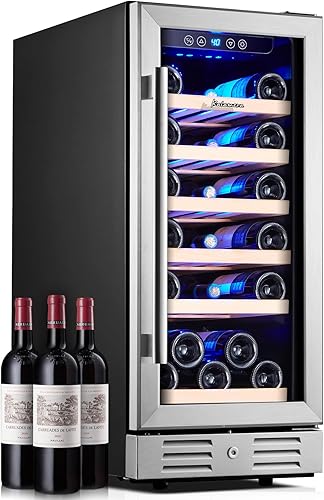 Miniatura 8 de Refrigerador de bebidas y vino de 24 pulgadas integrado o independiente, capacidad para 120 latas y 16 botellas, enfriador de vino Negro/Plata,Metal