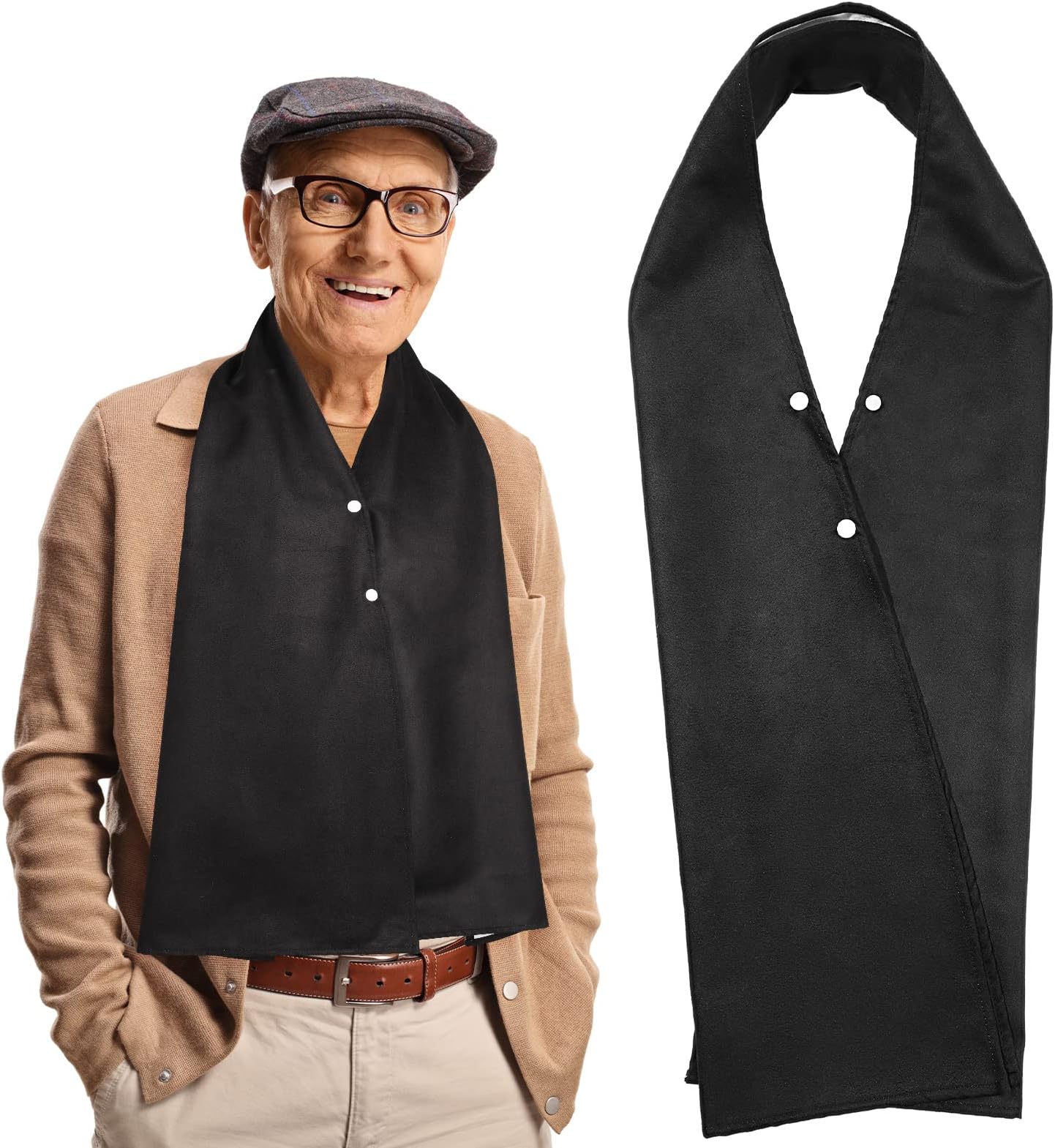 Tarpop Adult Bib Scarf Washable and Reusable Dining Clothing Protector Adult Bib for Elderly Senior Citizens Men Women Eating
