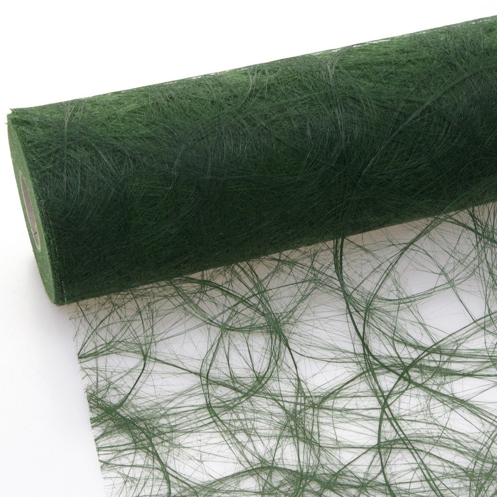 SIZOWEB Table Runner/25 m Roll + 100 Free Decorative Diamonds, Polyester, dark green, 30cm Breite