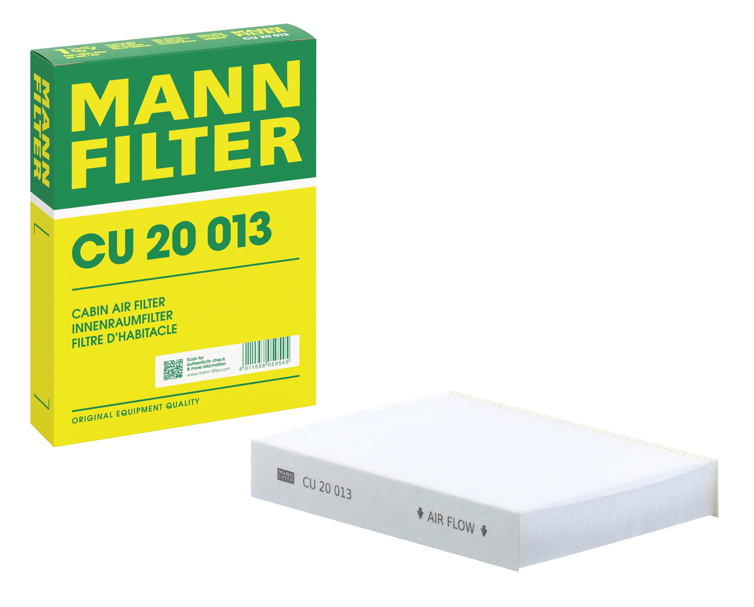 MANN-FILTER CU 20 013 Cabin Air Filter - for Cars + Transporters