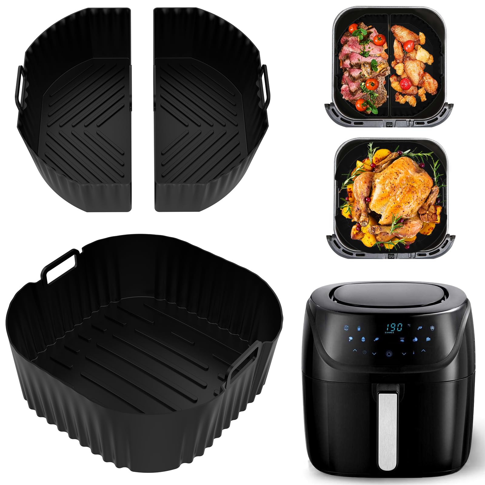Silicone Air Fryer Mould Compatible with Russell Hobbs, Reusable Silicone Air Fryer Accessories Airfryer (Russell Hobbs 8L/8.3L)