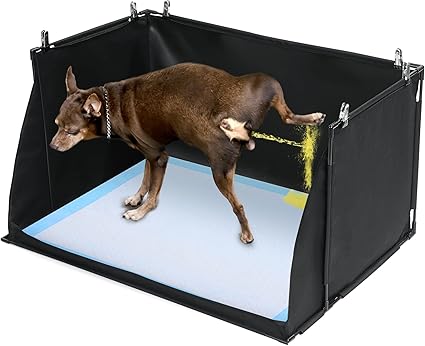 HOMBYS Dog Pee Pad Holder with High Walls, No-Spill Indoor Potty for Large Dogs, Foldable Puppy Litter Box, Patent Pending (33.8" L x 28" W x 17.7" H)