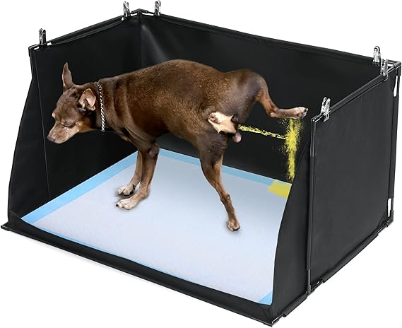 HOMBYS Dog Pee Pad Holder with High Walls, No-Spill Indoor Potty for Large Dogs, Foldable Puppy Litter Box, Patent Pending (33.8" L x 28" W x 17.7" H)