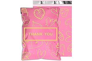 Thank You Mailers: 100 Pack 6x9 Inch Heart-Printed Poly Mailers