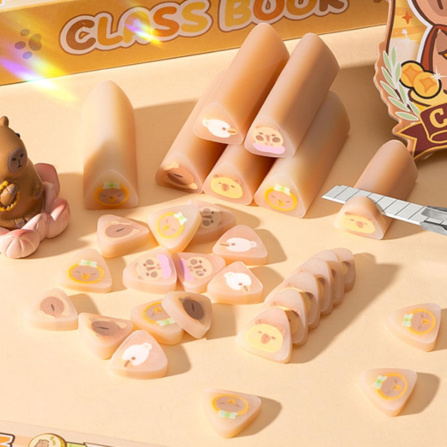 10 Pcs Cartoon Erasers Funny Pencil Erasers Lovely Painting Eraser School Supplies Prizes Classroom Use Pencil