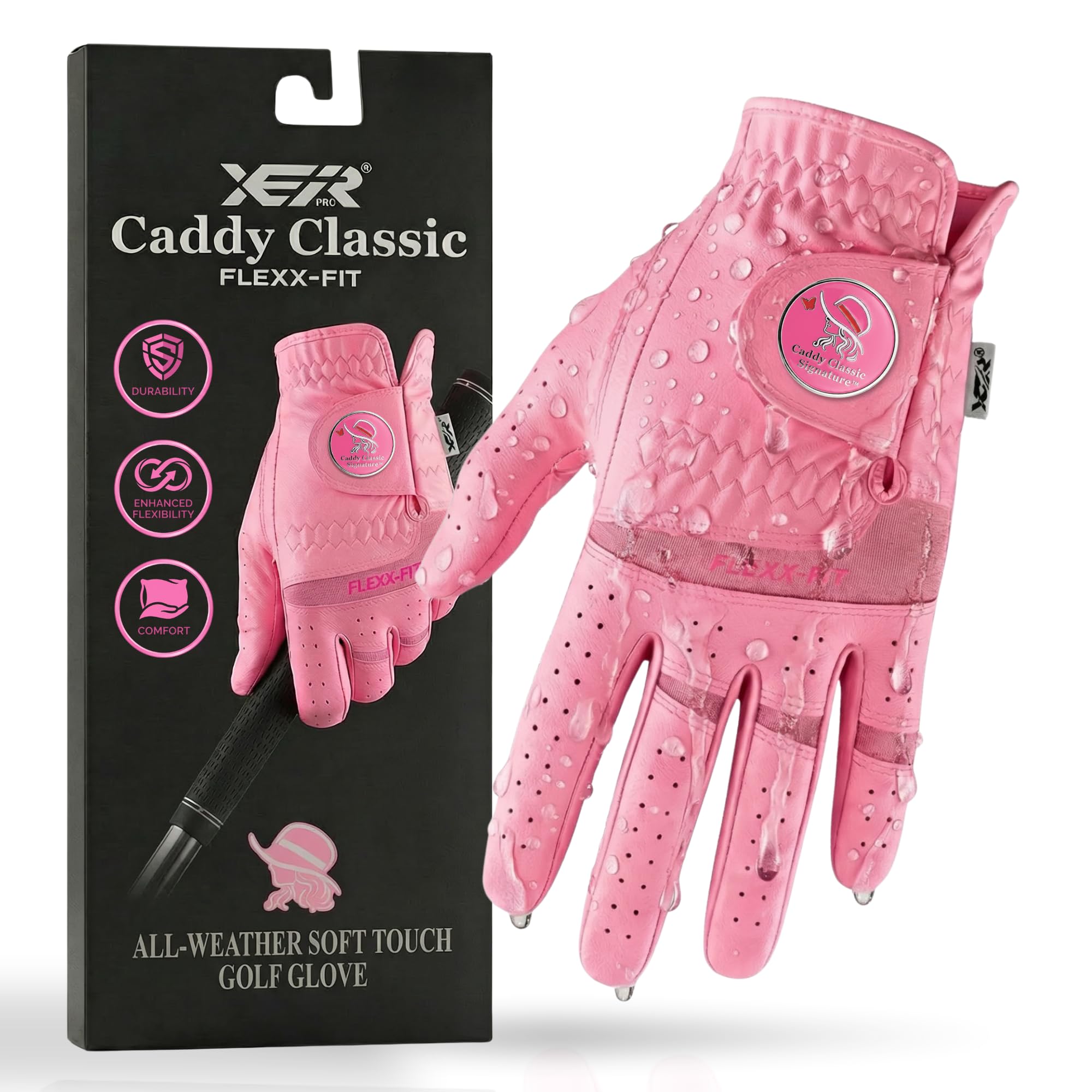 Photo 1 of Caddy Classic Ladies Golf Gloves Women Left Hand Or Right Hand | Maximum Softness & Comfort with Pure Cabretta Leather Womens Golf Gloves | Reduced Friction On Hand with Ergonomic Joint Spots