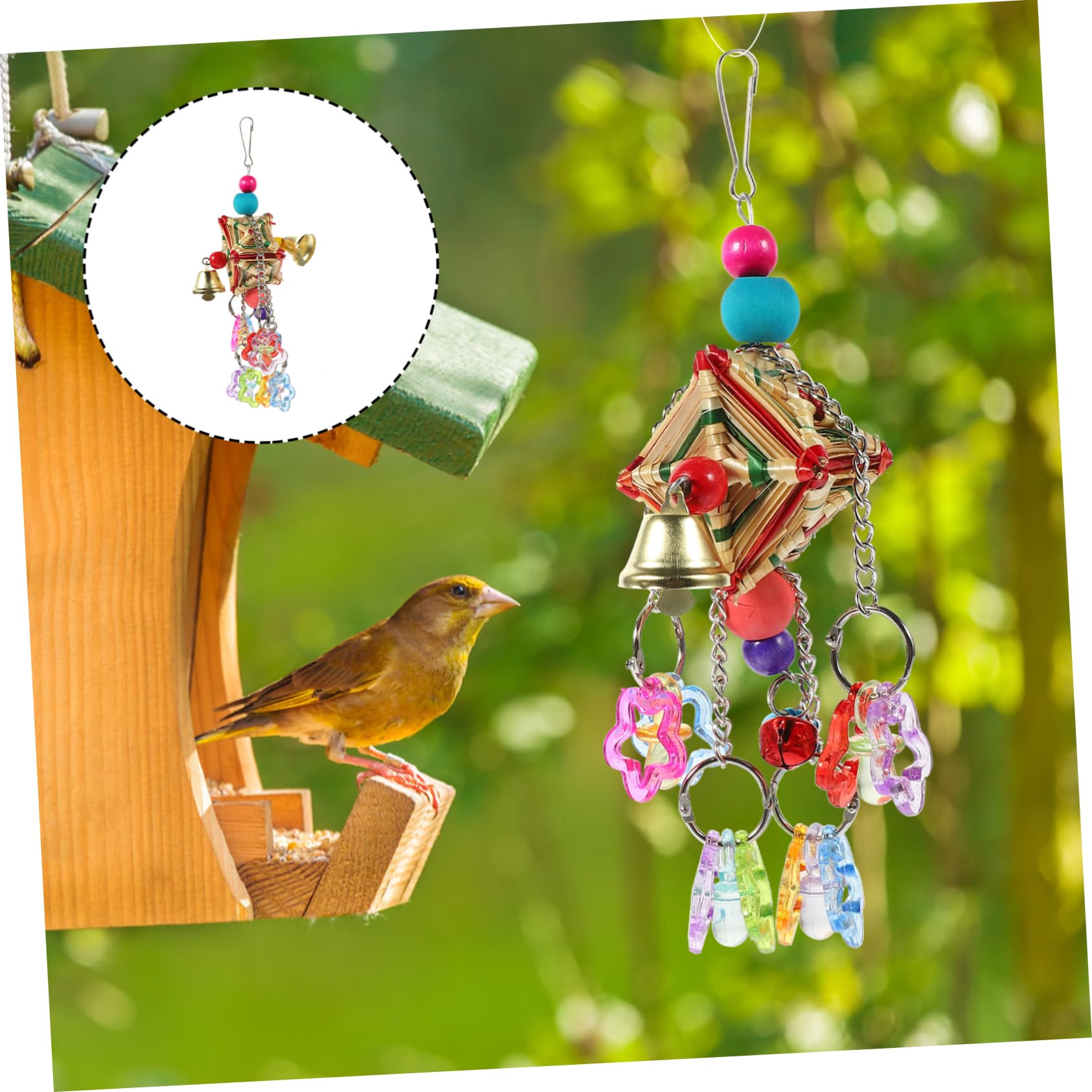 ABOOFAN 4pièces Jouet à Mâcher pour Perroquet Acrylique Suspendu Accessoire pour Oiseaux pour Perroquets Oiseaux De