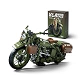 Motorcycle WLA Model Toy for Adults, Classic Military Bike Building Set with Authentic Features, Collectible Display Gift (833 PCS, NF10333)