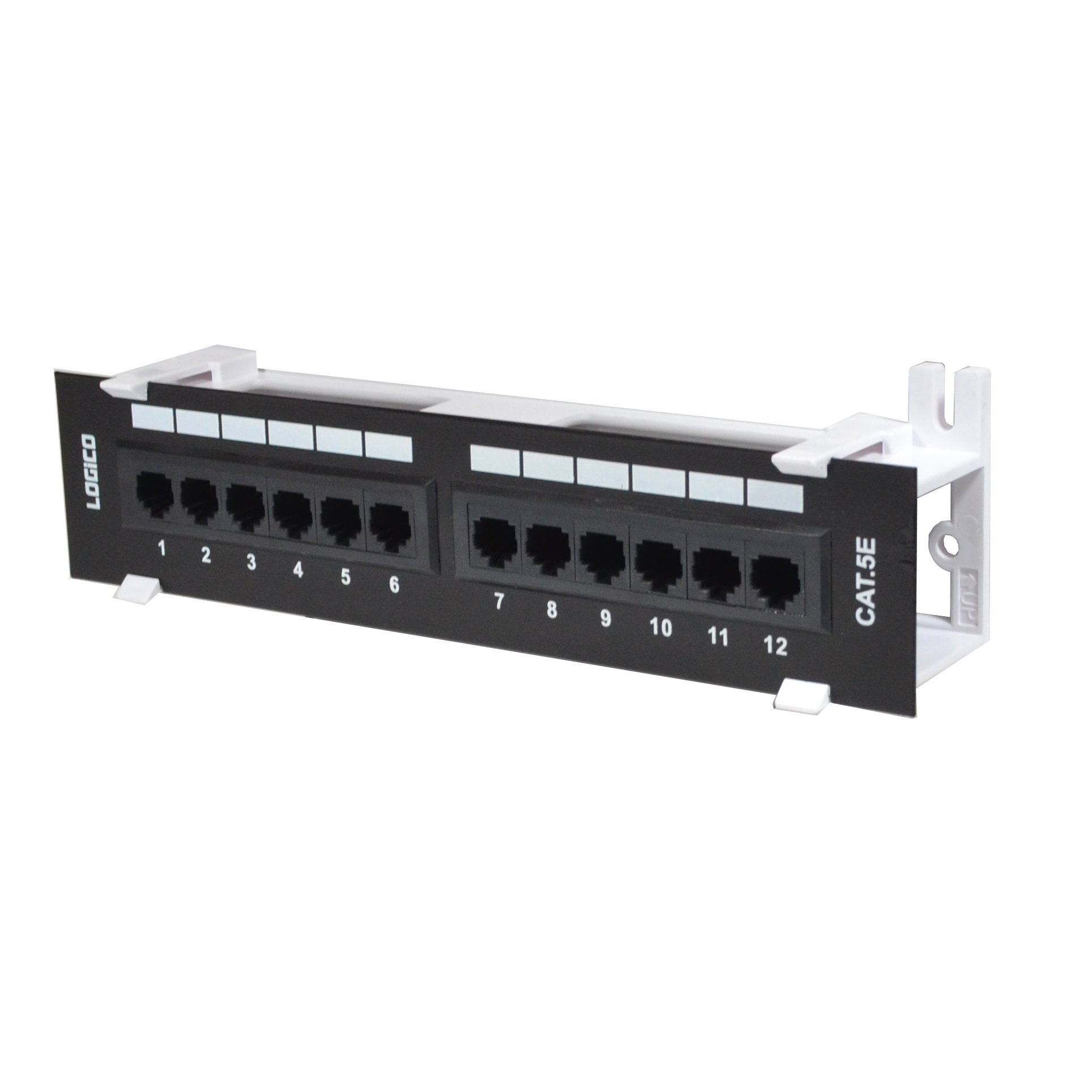 Logico PNL5EU12W Baie de branchements - Baies de branchements (Cat5e, Fast Ethernet, Gigabit Ethernet, Or, U/UTP (UTP), 23/24/25/26, Noir)