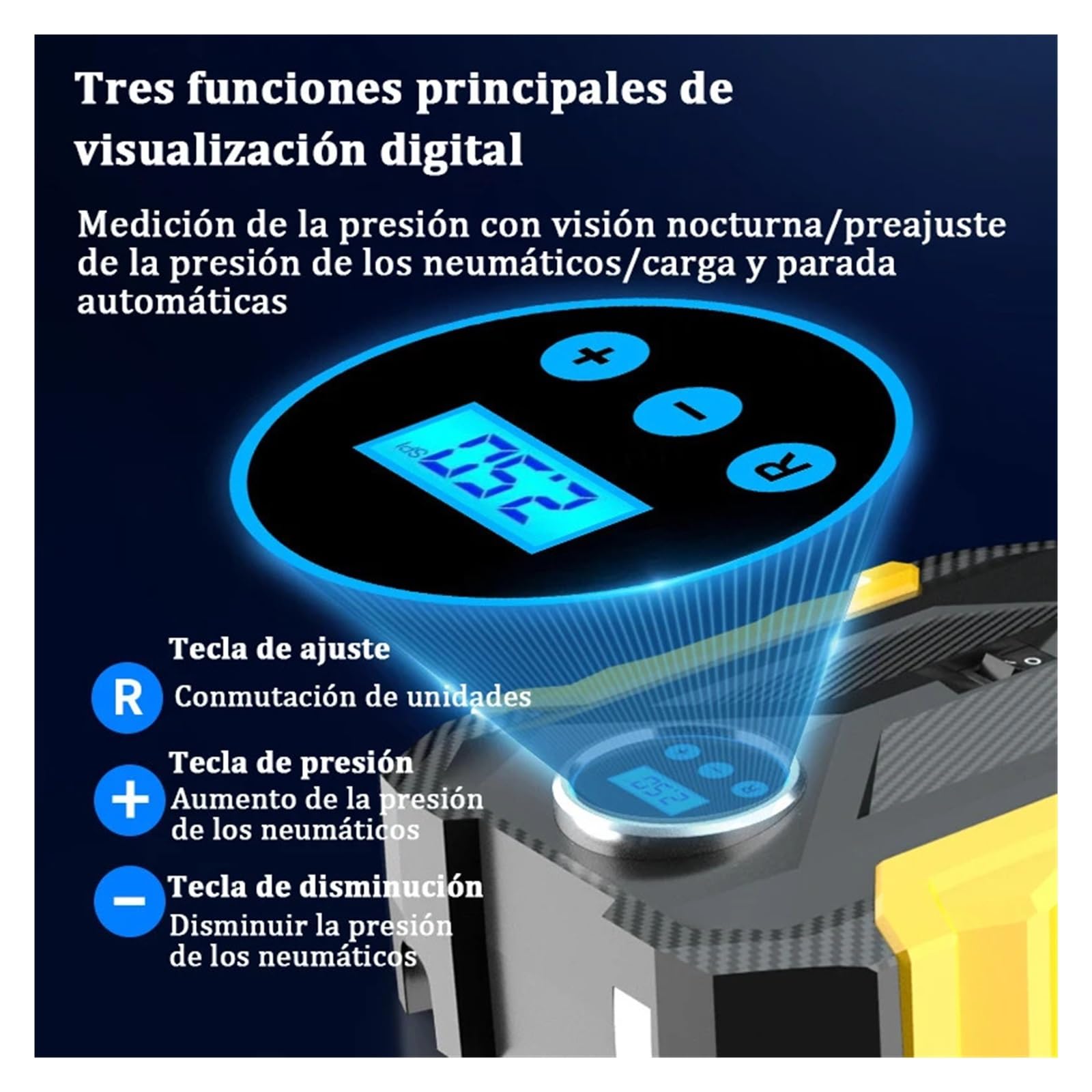 Pompa di gonfiaggio per Pneumatici Portatile per 'Aria 'Automobile