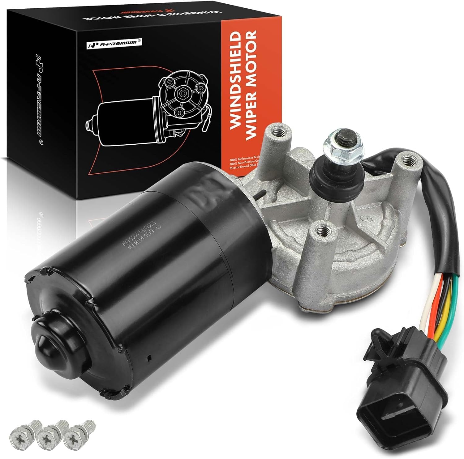 A-Premium Front Windshield Wiper Motor Compatible with Hyundai Elantra 2001 2002 2003 2004 2005 2006, Hatchback/Sedan, 5-Pin