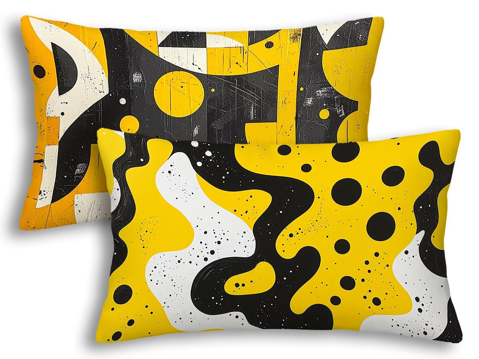 Housse de coussin jaune et abstrait pour embellir votre canapé de salon et lit de chambre
