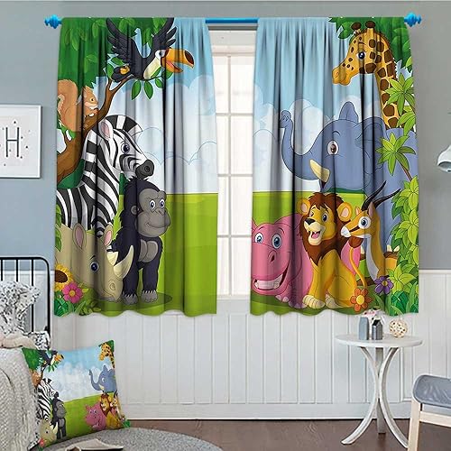 Safari Kids Bedroom Curtains Amazon Com