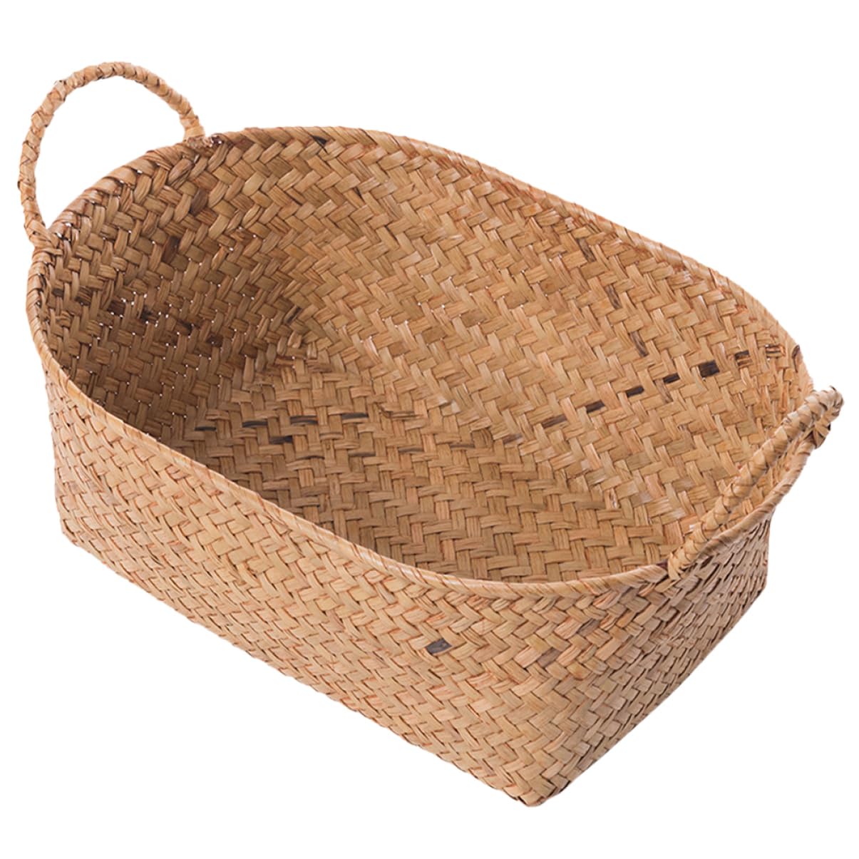 PRETYZOOM 2piezas Canasta De Almacenamiento Tejida De Diseño Retro Cesta De Seagrass Para Decoración y Organización Hogar Oficina y Baño Mediana