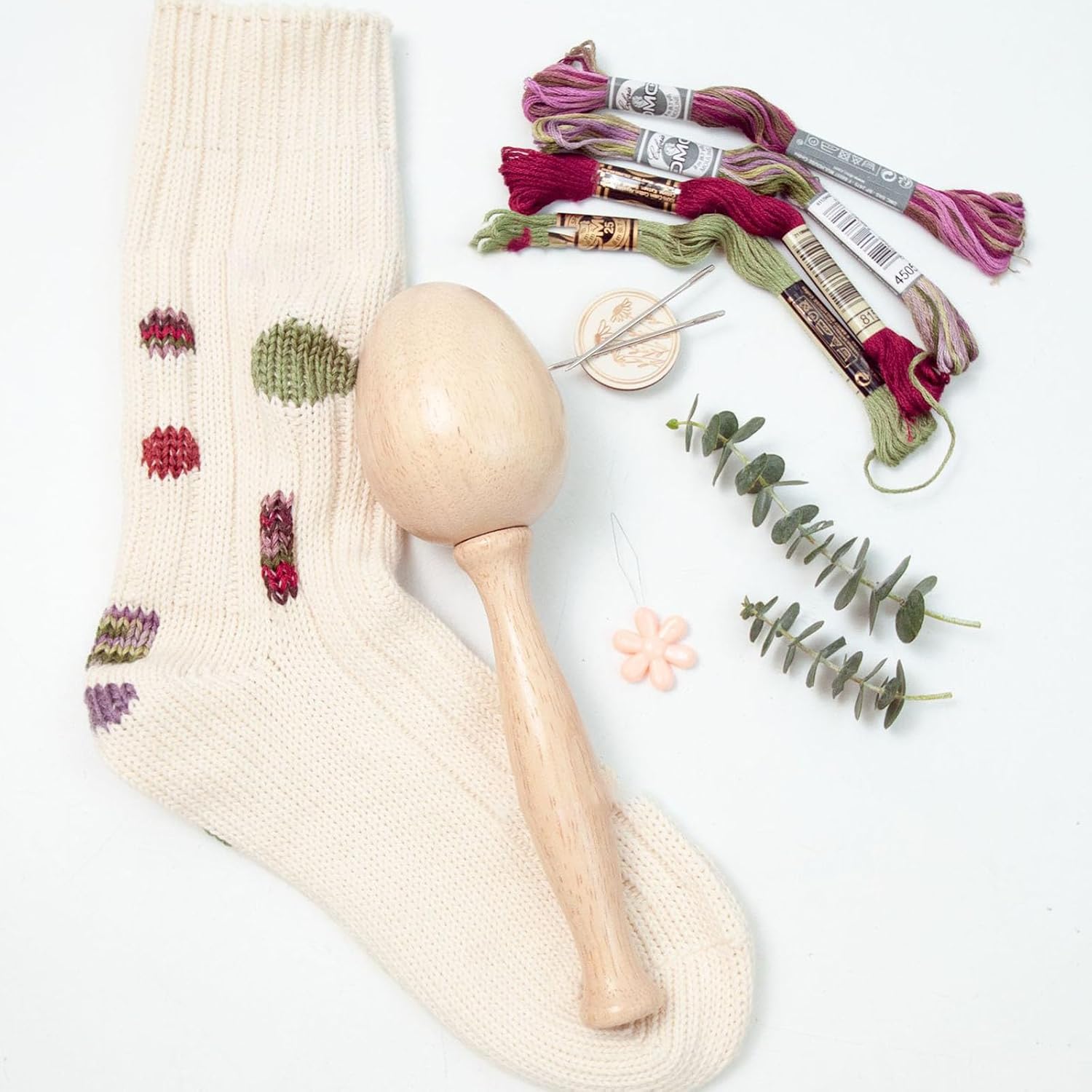 Kangnice Wood Darning Eggs for Socks and Mending Adults Darner Practical Tool Accessories Practical Eggs for Socks Clothes and Mending Supplies