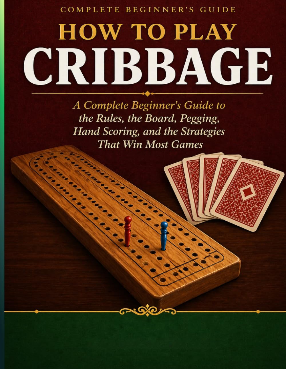 HOW TO PLAY CRIBBAGE: A Complete Beginner’s Guide to the Rules, the Board, Pegging, Hand Scor ing, and the Strategies That Win Most Games.