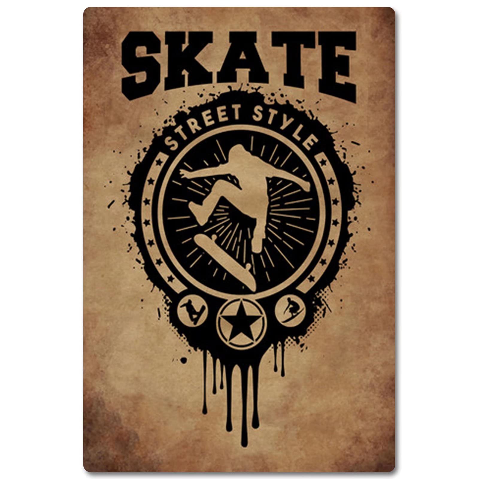 Planche Alu Forme Skate Board Pour Décoration Murale, Une Ville La Nuit (City At Night), Pour Une Déco Originale ((F) 3 Planches