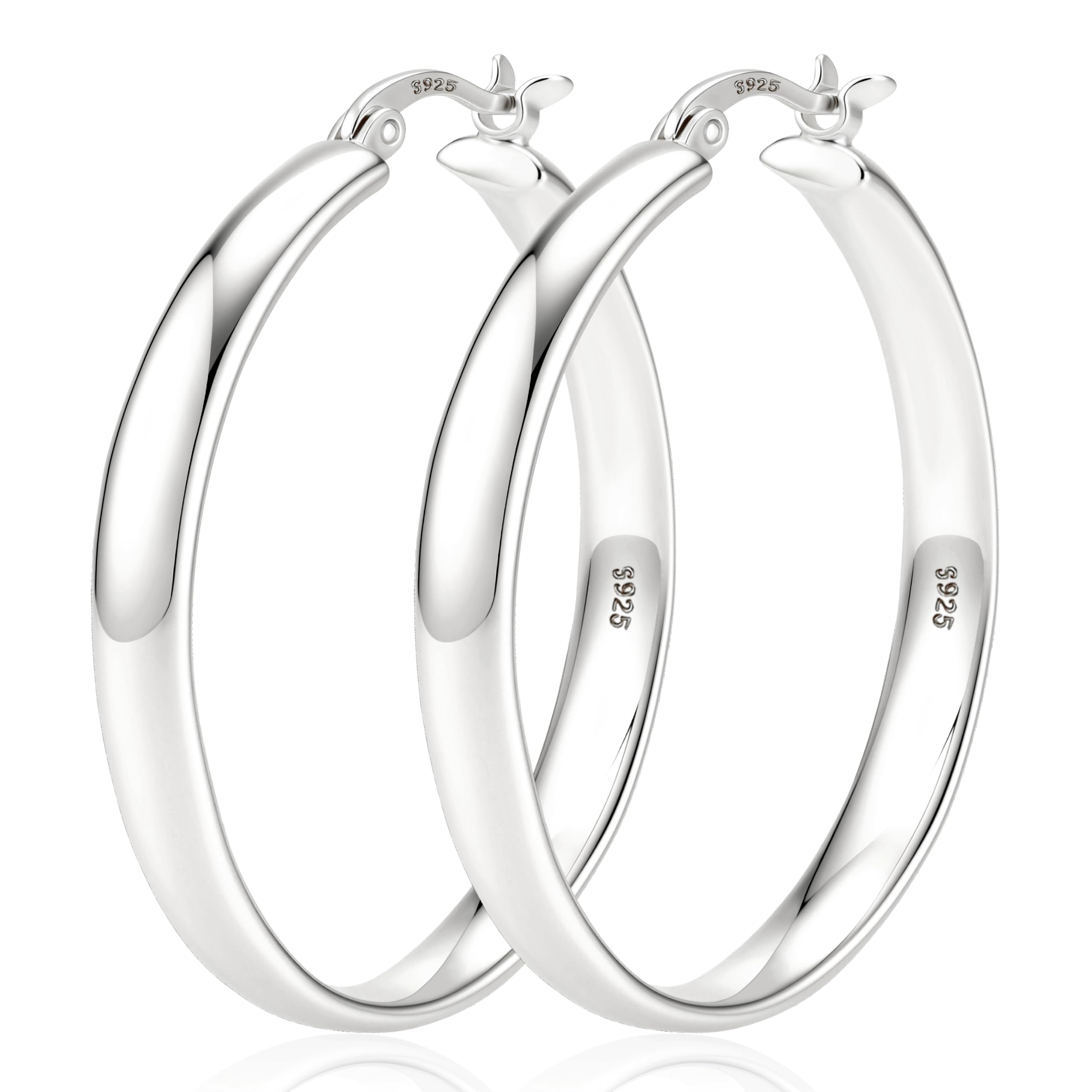 Silver Plated Hoop Earrings Lightweight Large 14K Gold Plated Hoops Earring